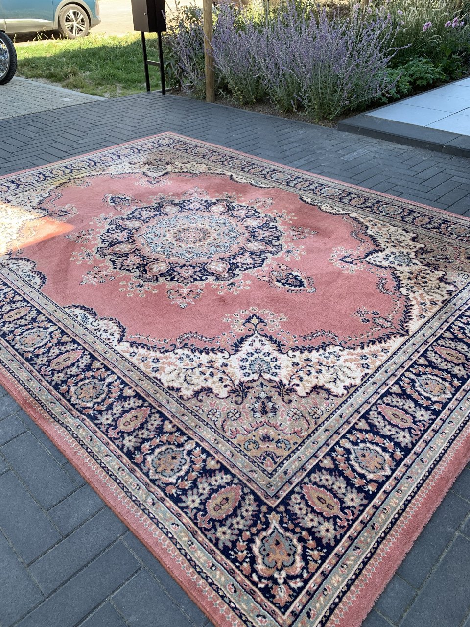 ✨Prachtig Sfeervol Oud Roze Vintage Vloerkleed van Zuiver Scheerwol ✨