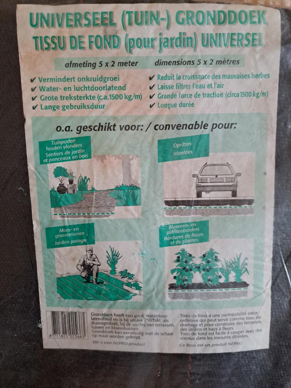 TUIN/WORTELDOEK 5X2 METER.