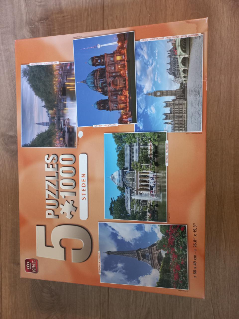 5 Puzzels 1000 stukjes steden