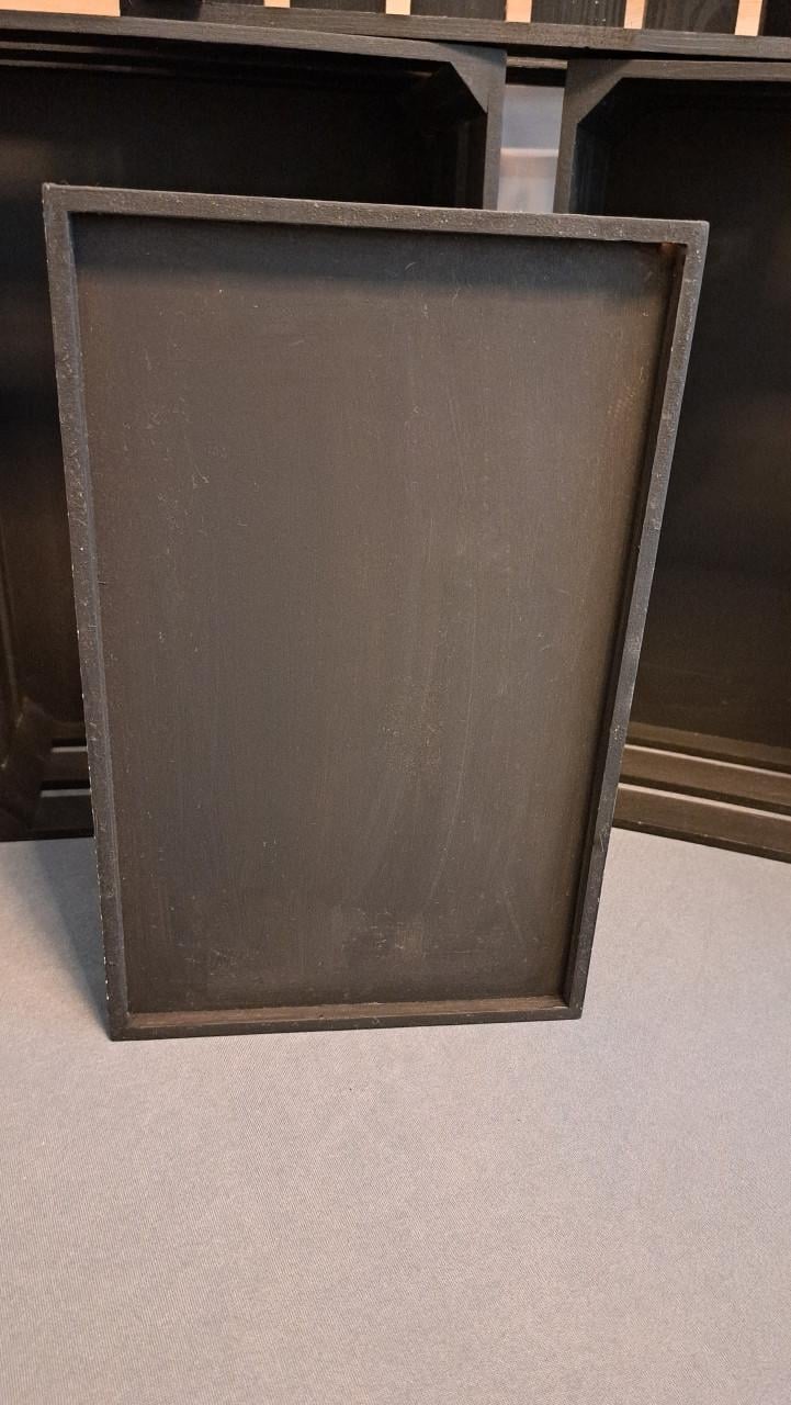 5 mooie zwarte houten kratjes