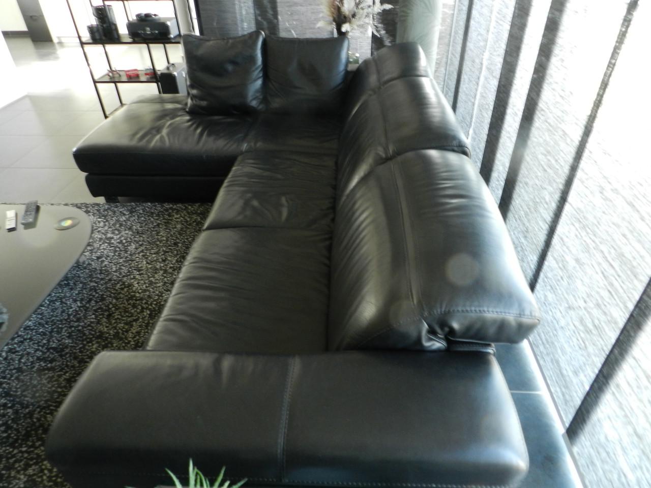 Montél lederen bank met lounge-gedeelte