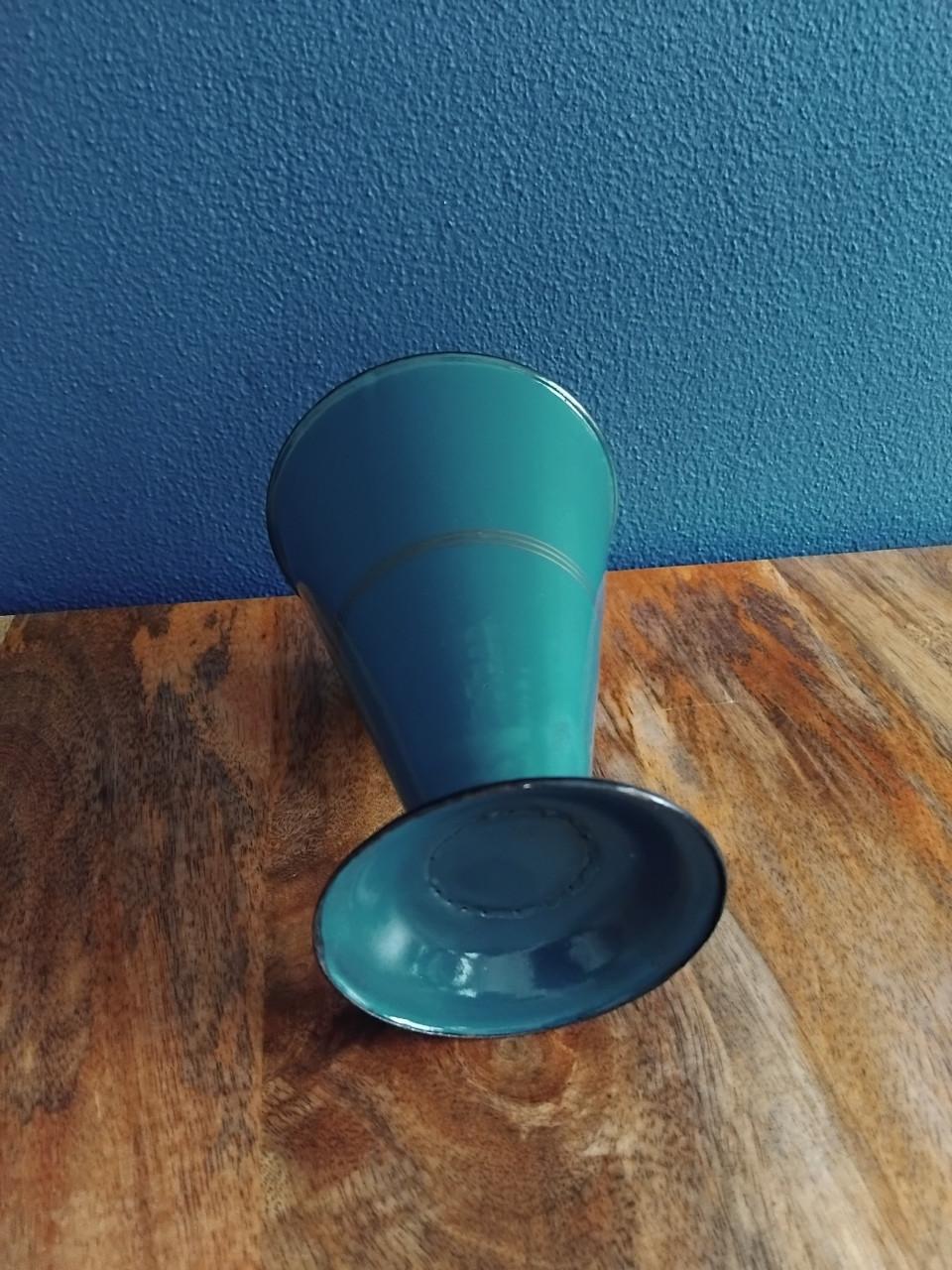 Emaille Vintage Edy maatbeker Petrolblauw