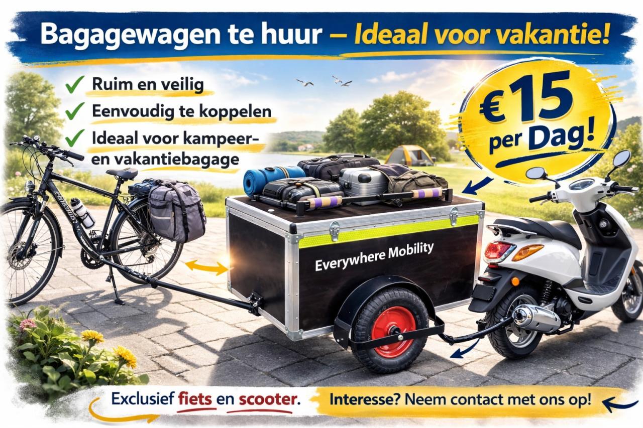 Reserveer voor de voorjaarvakantie of zomervakantie uw bagagewagen