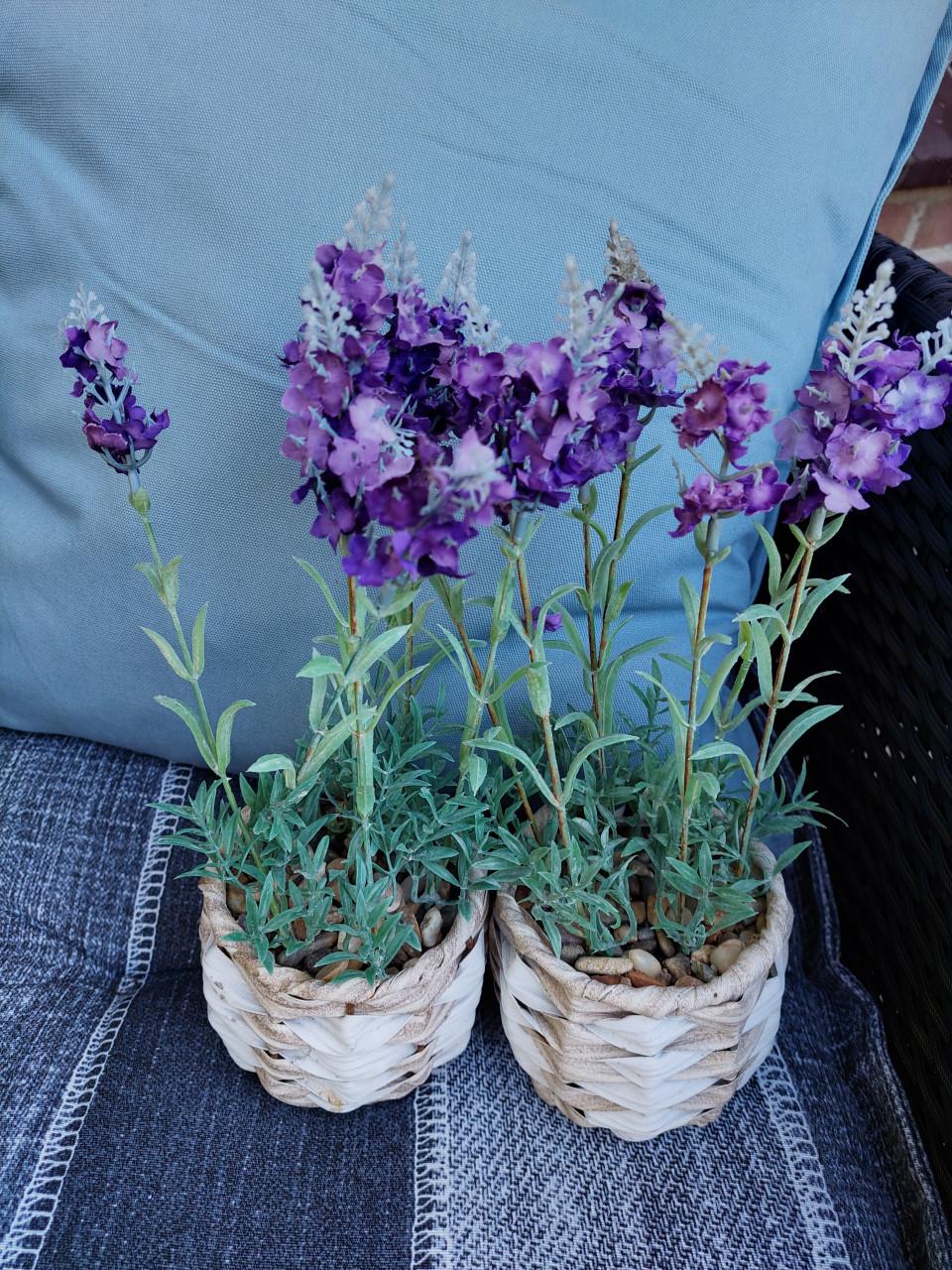 Set van 4 lavendel kunstplantjes goede staat
