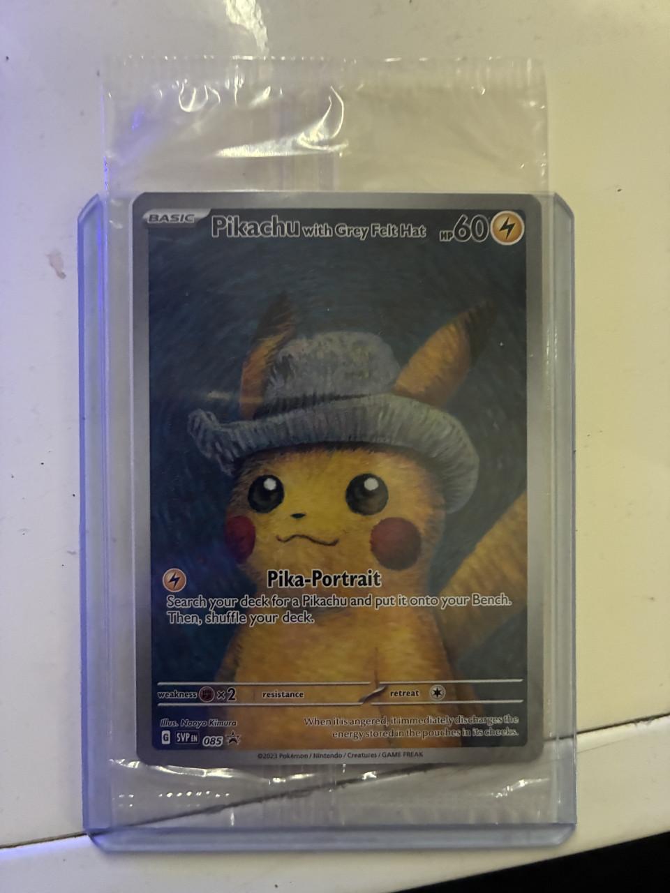Sealed pikachu grey felt