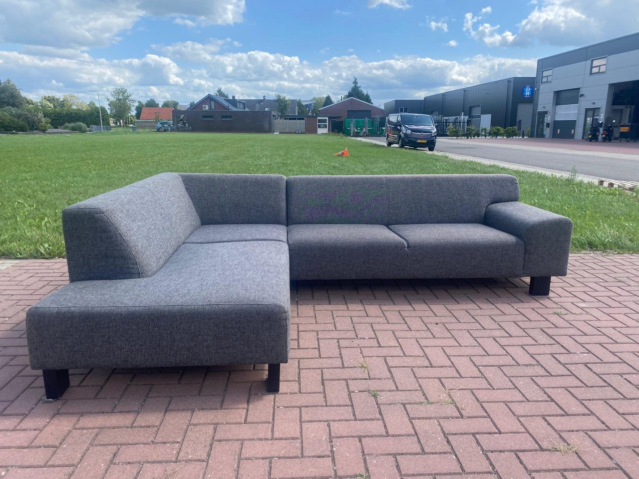 GRATIS LEVERING HEEL NL Moderne Grijs Stoffen Hoekbank