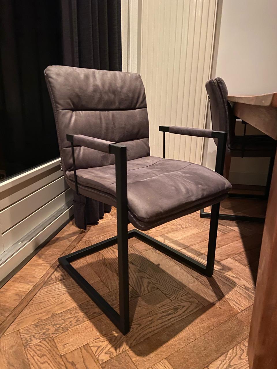 Eetkamerstoelen 4 Antraciet Industrieel