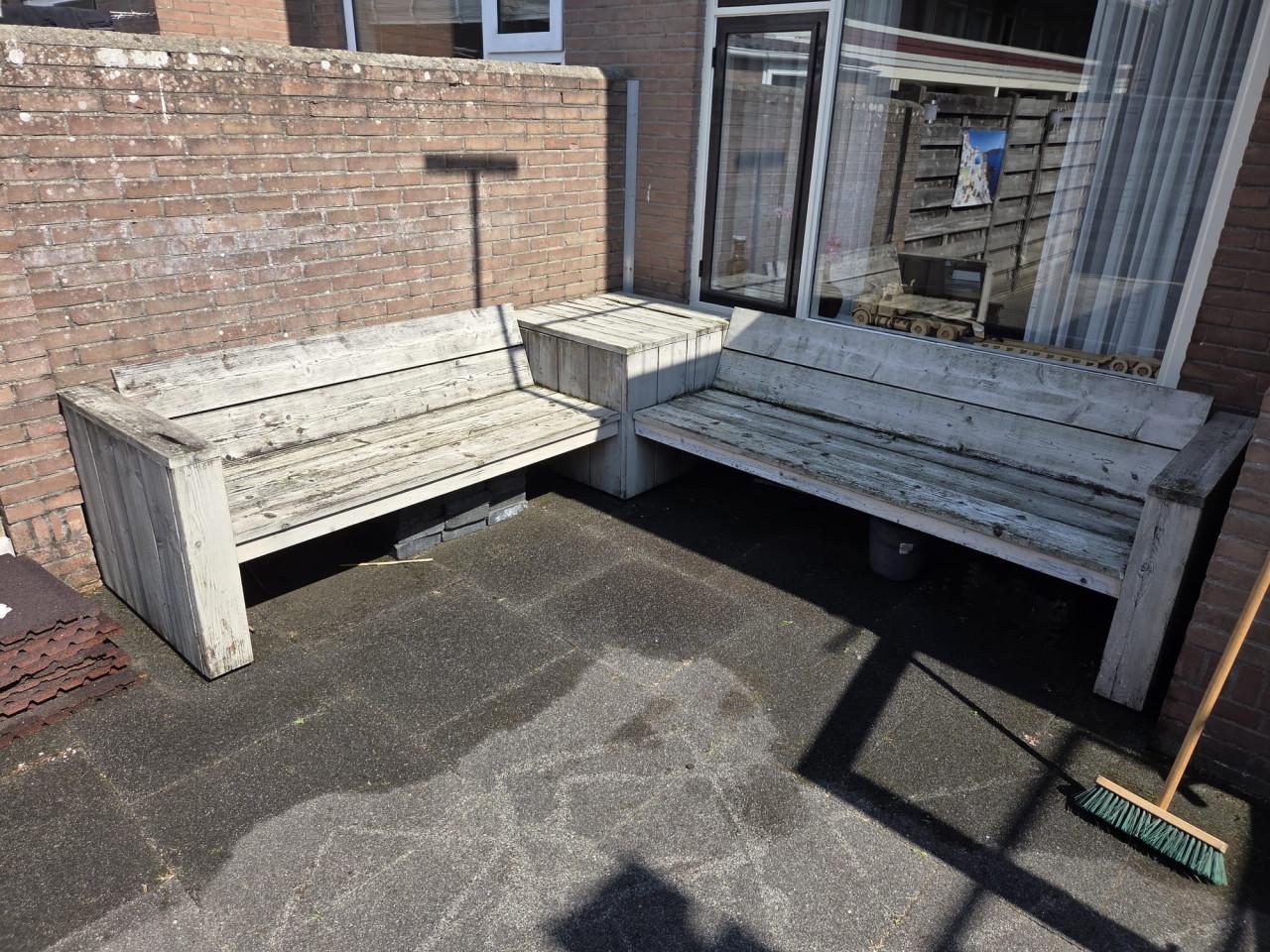 Steigerhouten tuinbank, gratis af te halen