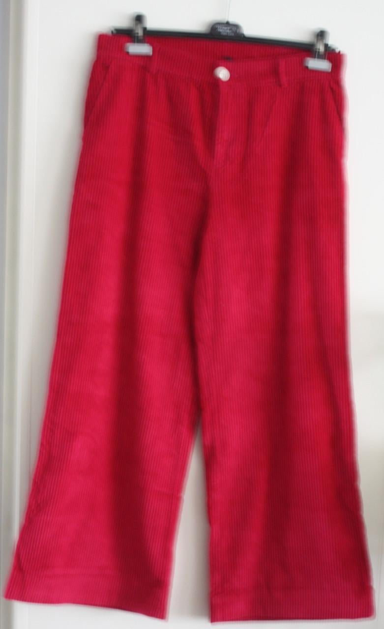 Felroze ribbroek wijd model  maat m