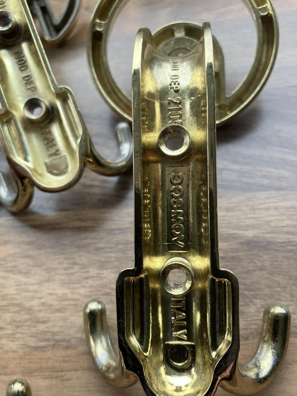 Vintage messing kapstokhaken 7st