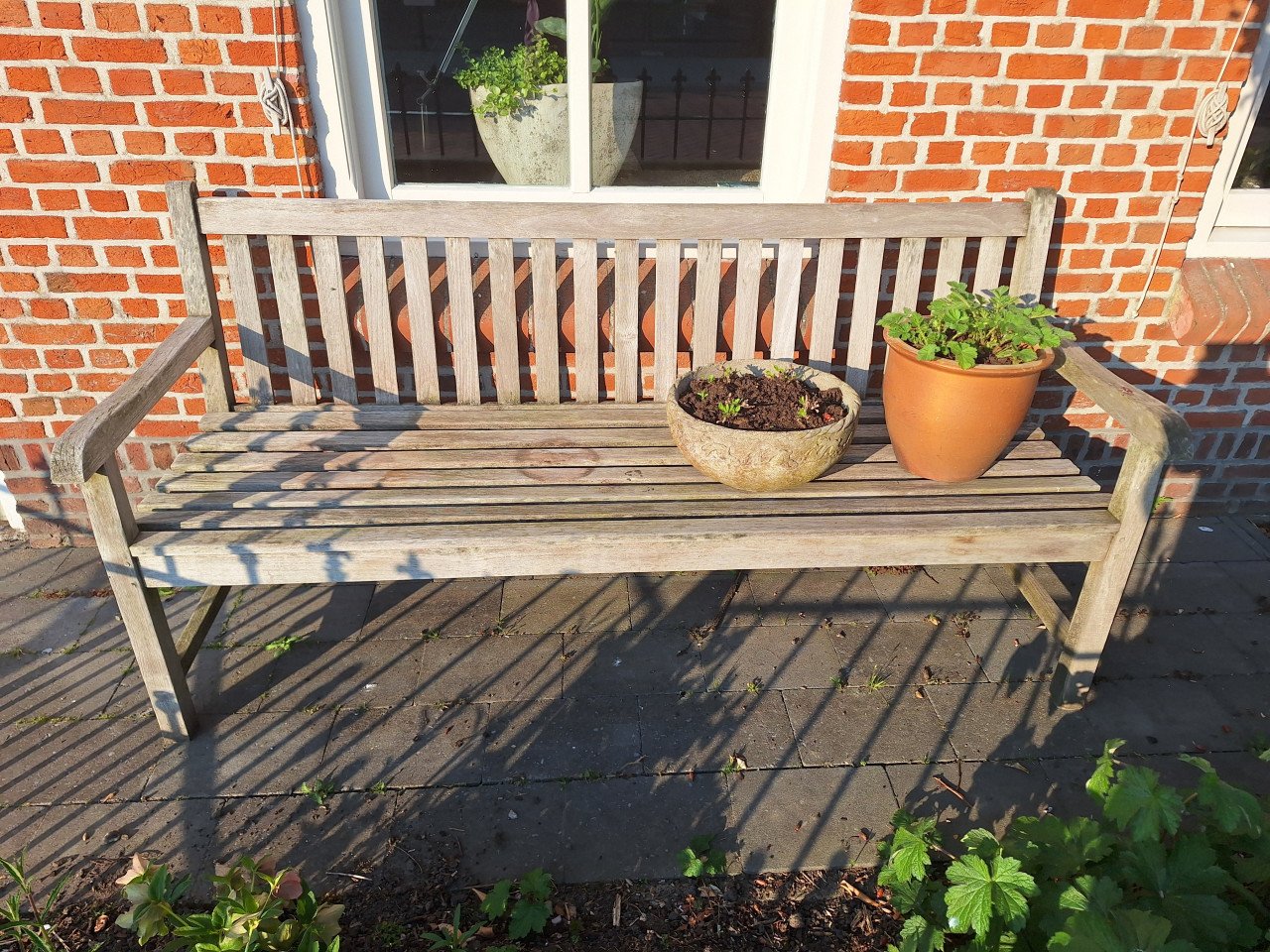 Teak houten tuinank