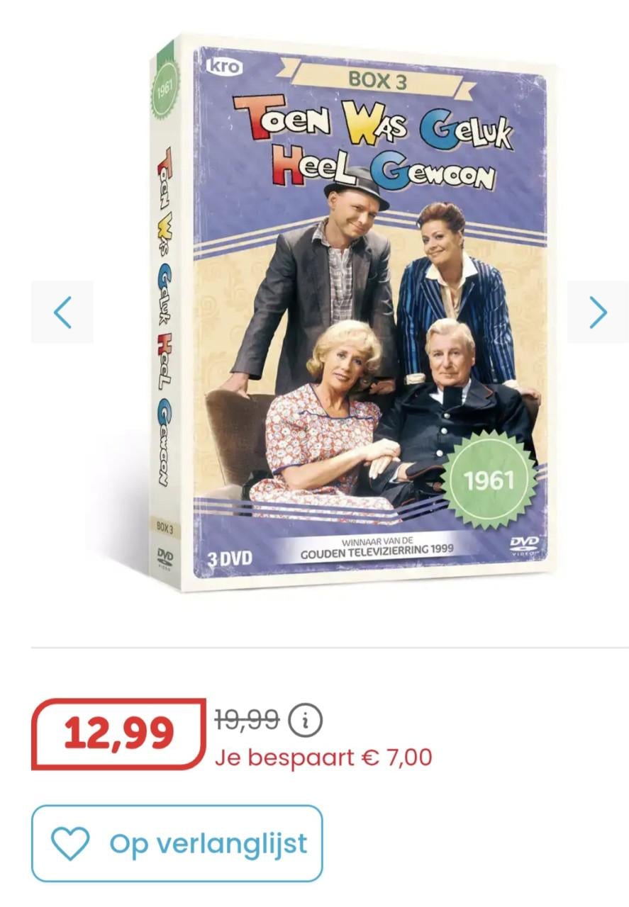 Dvd boxen  Toen Was Geluk Heel Gewoon - box 3, 4 en 6