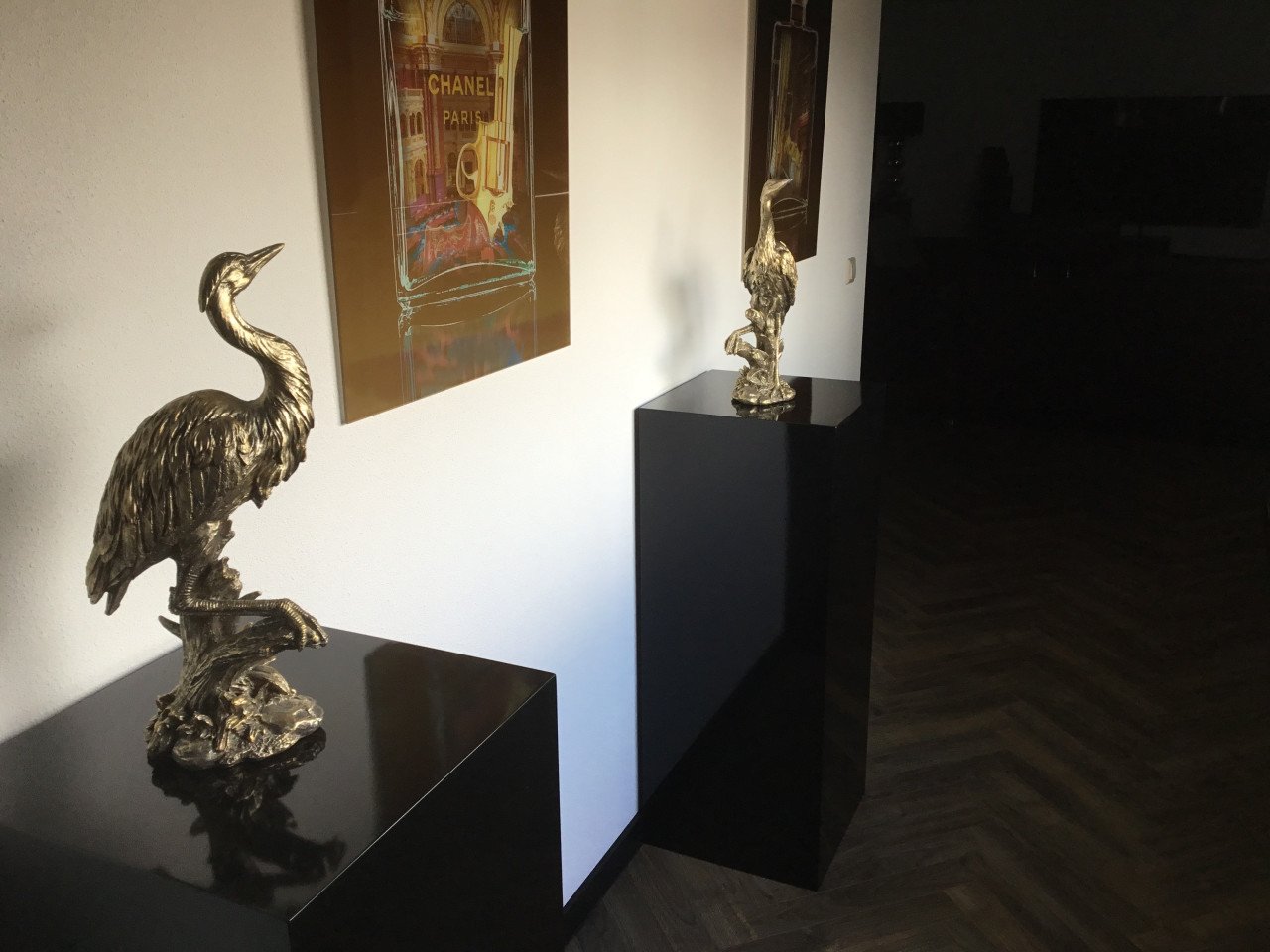 Te koop 2 zuilen zwart hoogglans 40x40x100