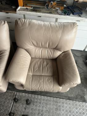 Bank leer 2 zits en relax fauteuil