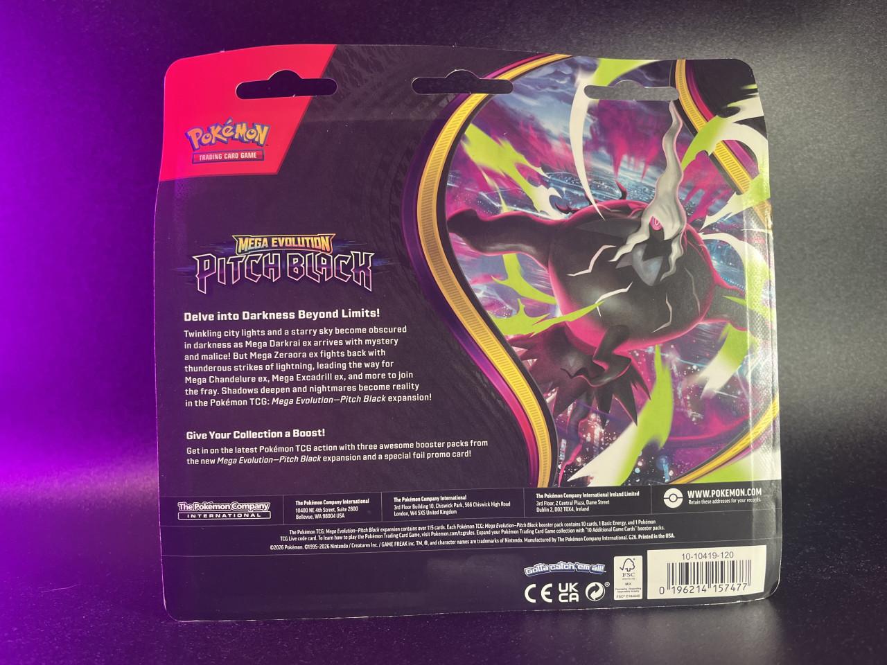 Pokémon TCG – Mega Evolution: Pitch Black 3-Pack Blister