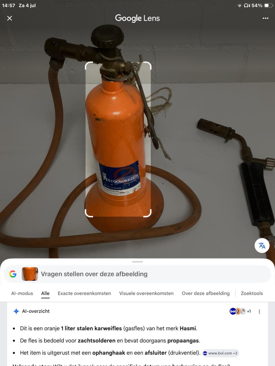 Professionele gasfles voor soldeerwerk