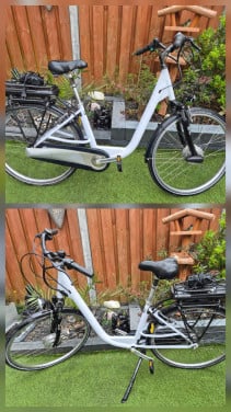Witte elektrische fiets | Inruil oude fiets bespreekbaar.