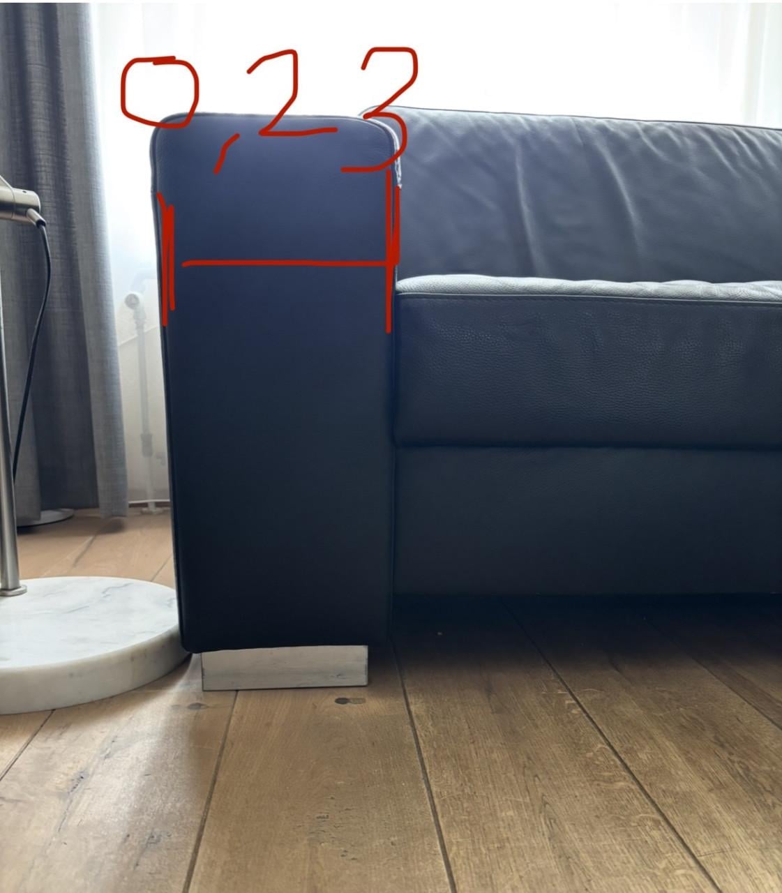 Zwarte leren 2,5 Zitbank