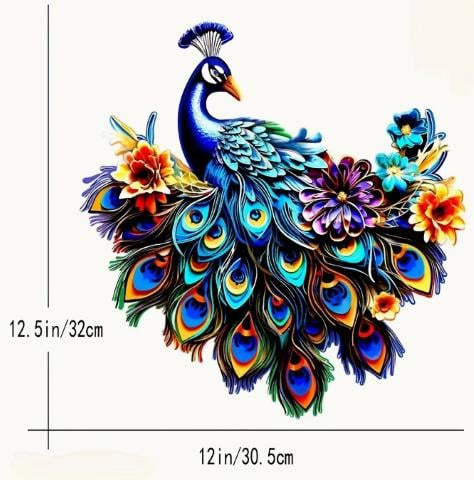 Muurdecoratie Pauw blauw