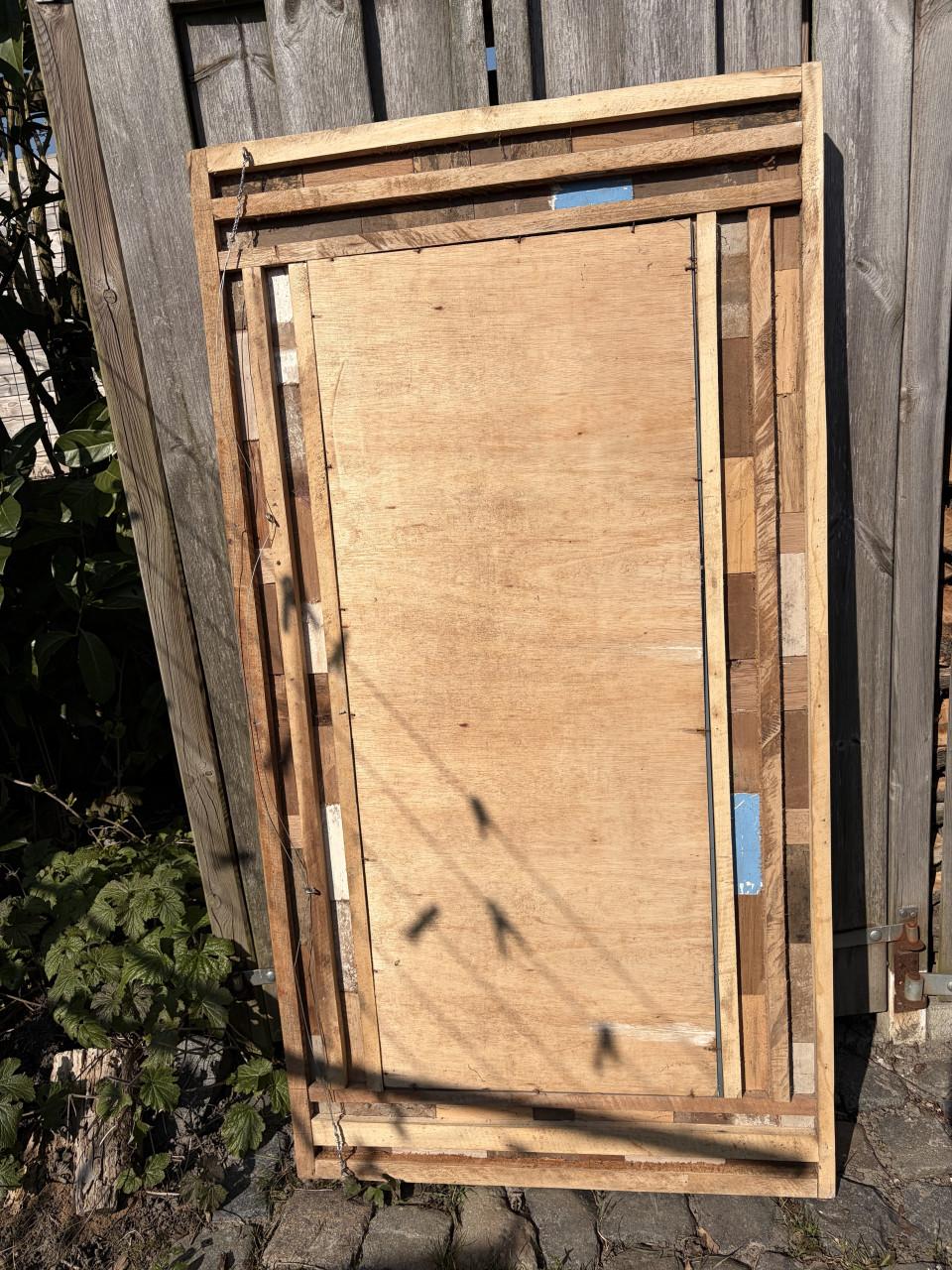 Spiegel met teakhouten rand