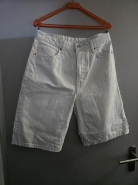 Witte, wijde bermudashort van spijkerstof Maat 42