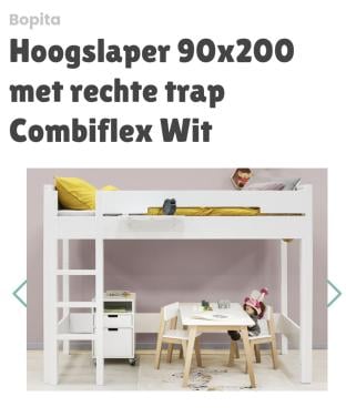 Hoogslaper Seppe Bopita. Kan omgebouwd worden tot laag bed.