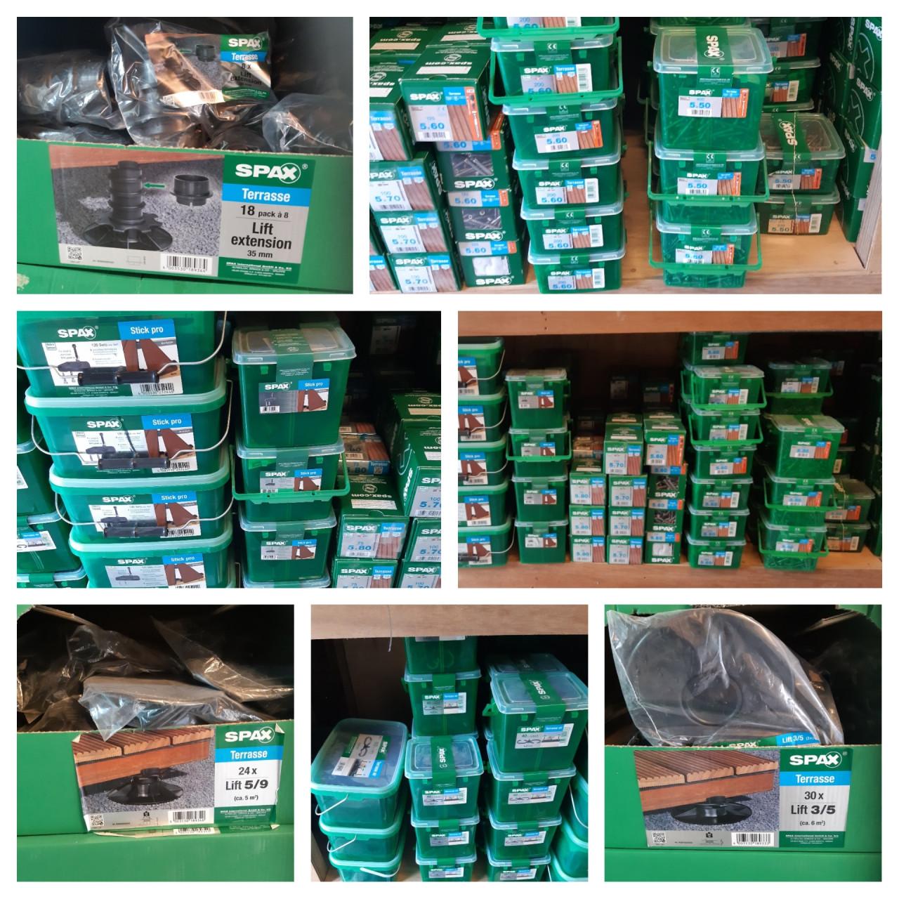 Partij rvs schroeven en vlonderproducten