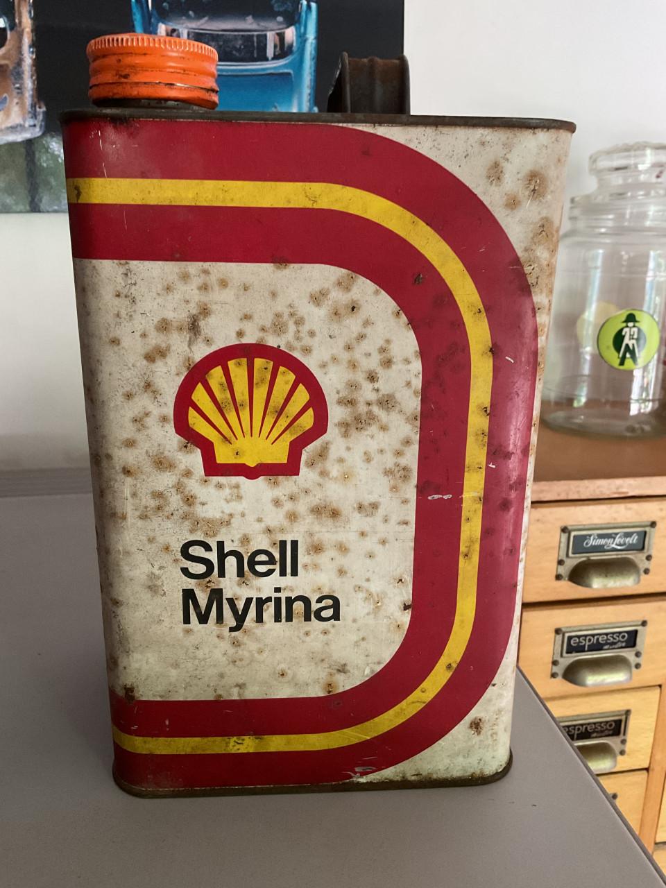 Vintage  olieblik Shell 5 ltr.