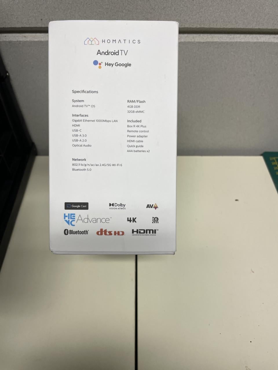 Homatics box R 4k plus google tv 14 streaming box 4 gb ram, Dolby en atmos