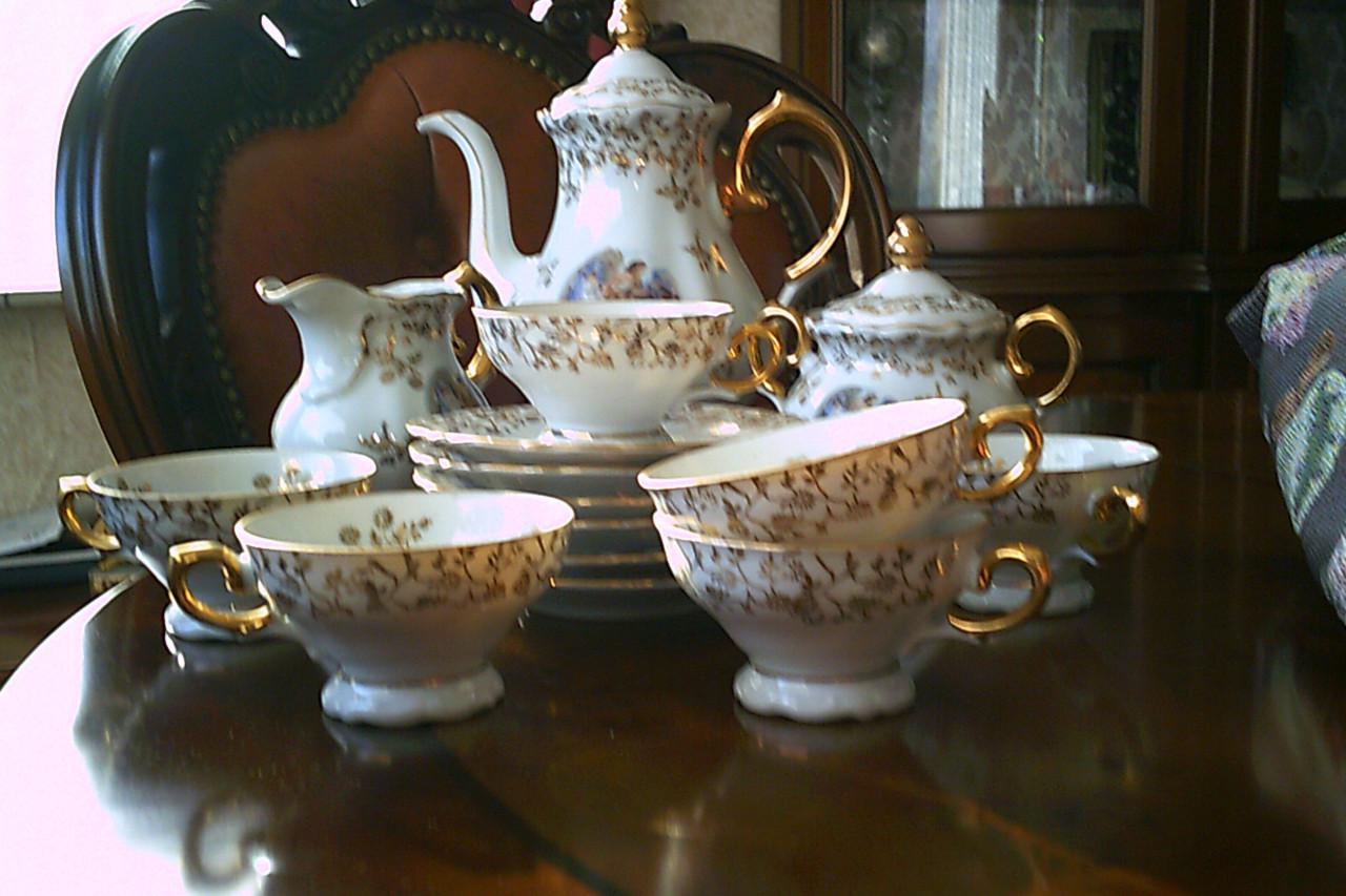 6-persoons PORSELEINEN mokka servies ...