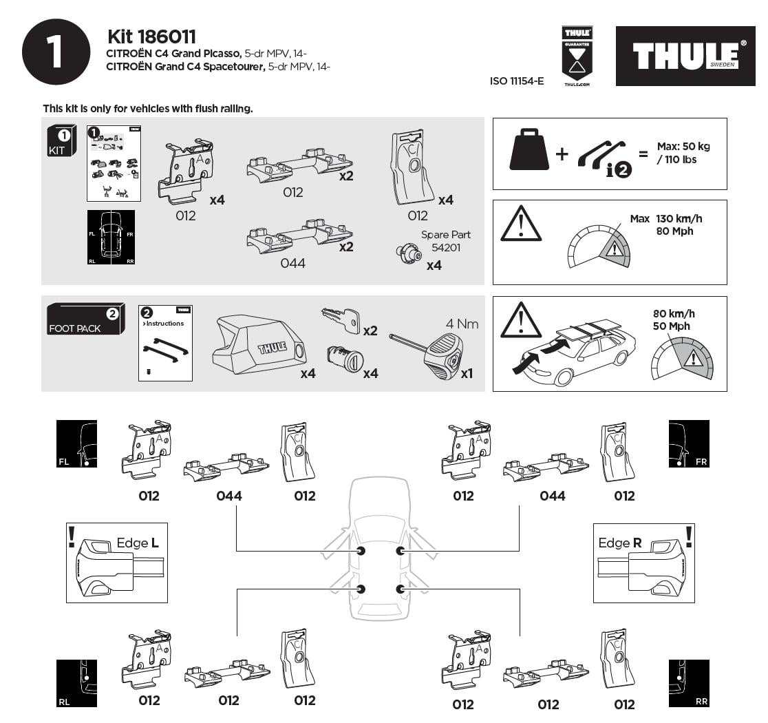 Thule dakdragers Citroën C4 Grand Picasso / Spacetourer 2014-