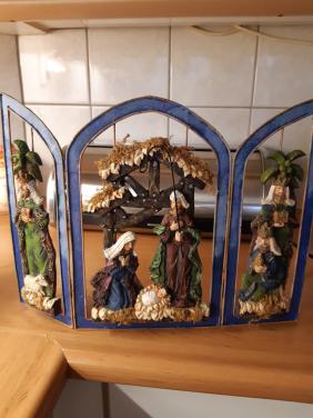 Kerst drieluik van metaal is inklapbaar z.g.a.n.