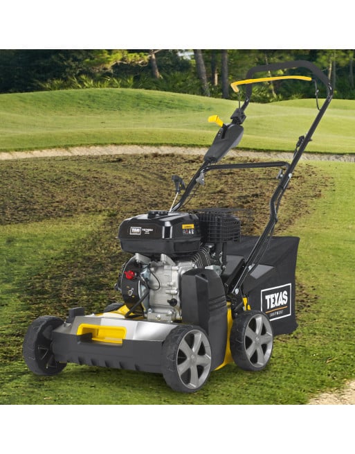 Texas Pro Cut 400TG verticuteer machine 40 cm met 45 liter opvang