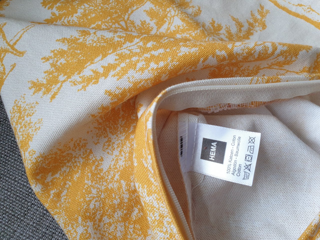 Kussenhoes 2x okergeel Hema