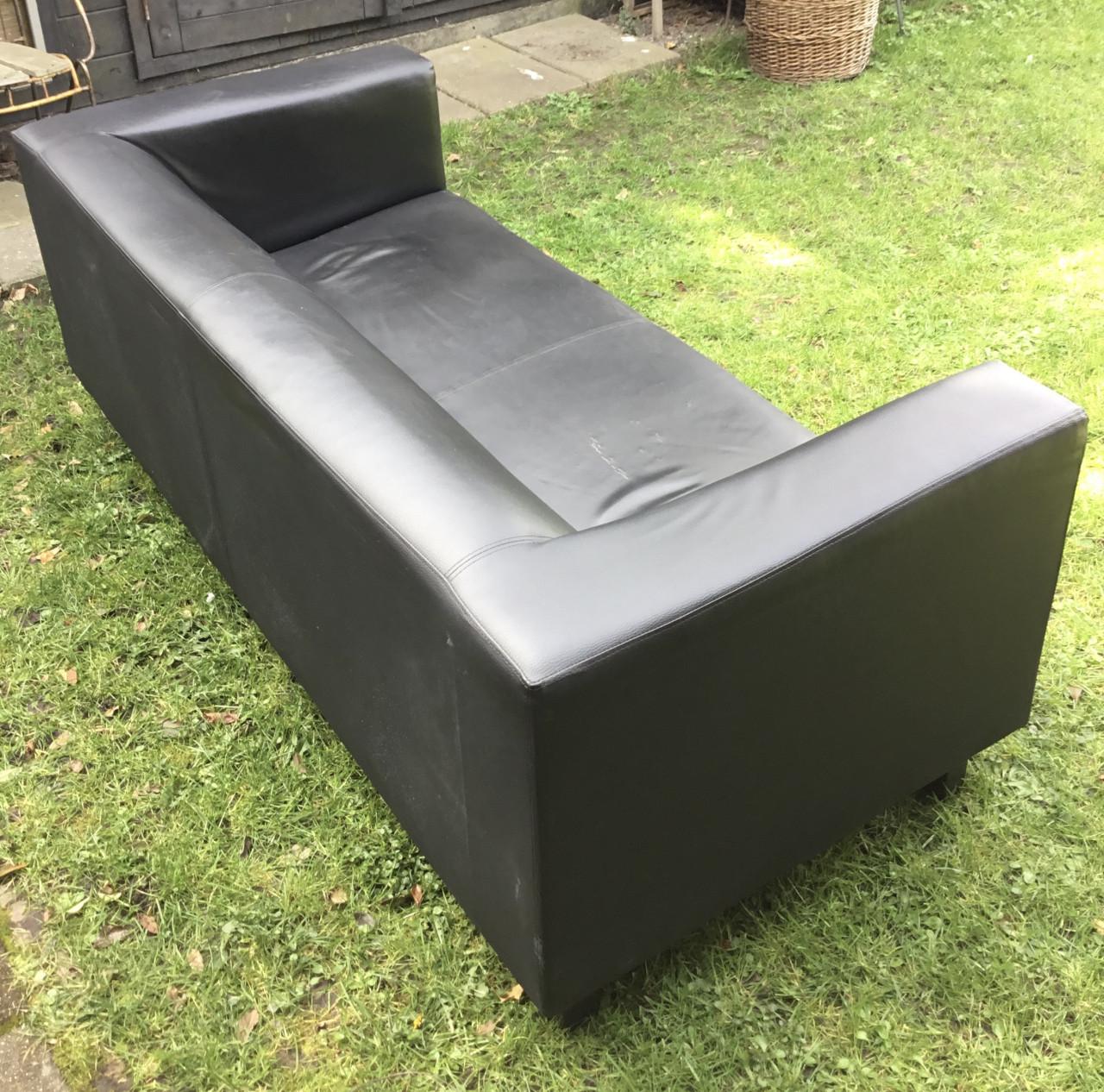 2,5 zits lederen design zitbank met gelijke leuningen