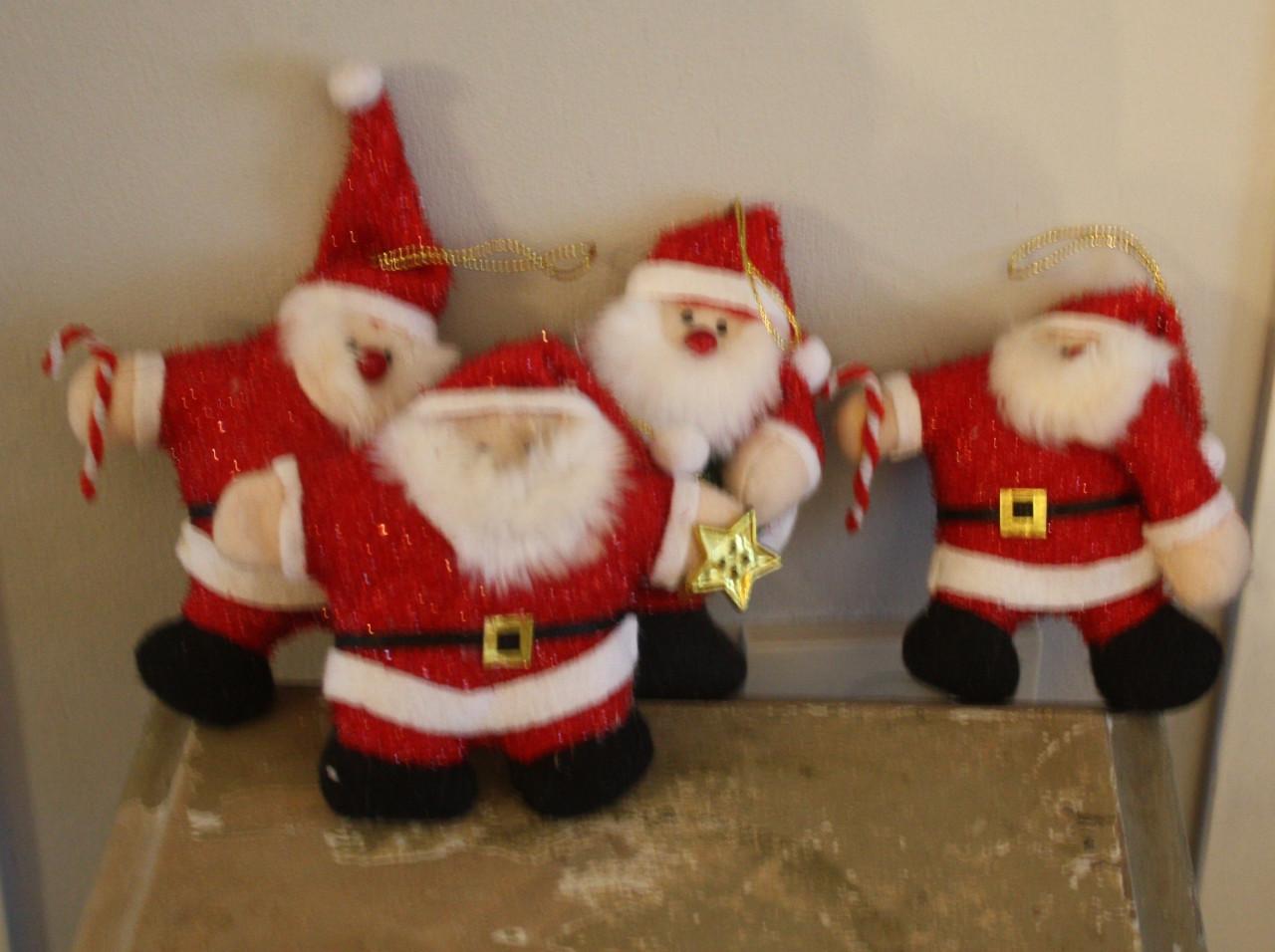 Set van 4 stoffen kerstman hangers