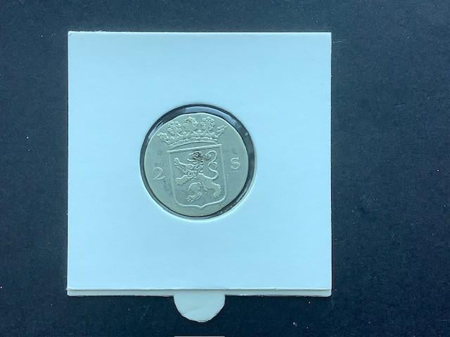 Hollandia, dubbele wapenstuiver 1789 , zilver.