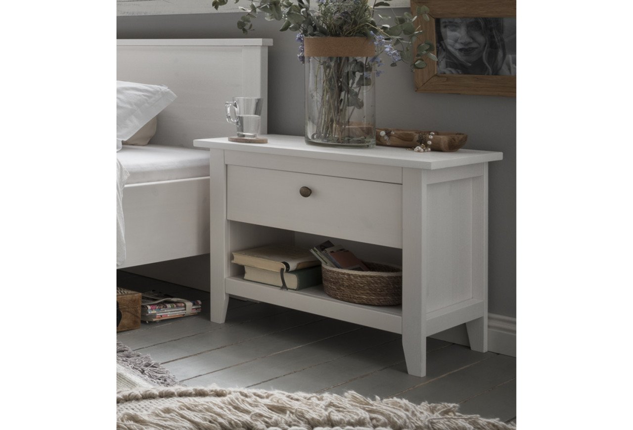 Tweepersoons bed Massief grenen hout. Puur natuur of Wit