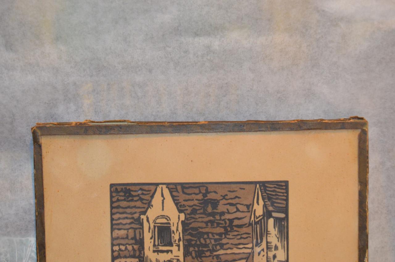 4 Etsjes gesign. 'van Oost' dorps / stadsgezichten