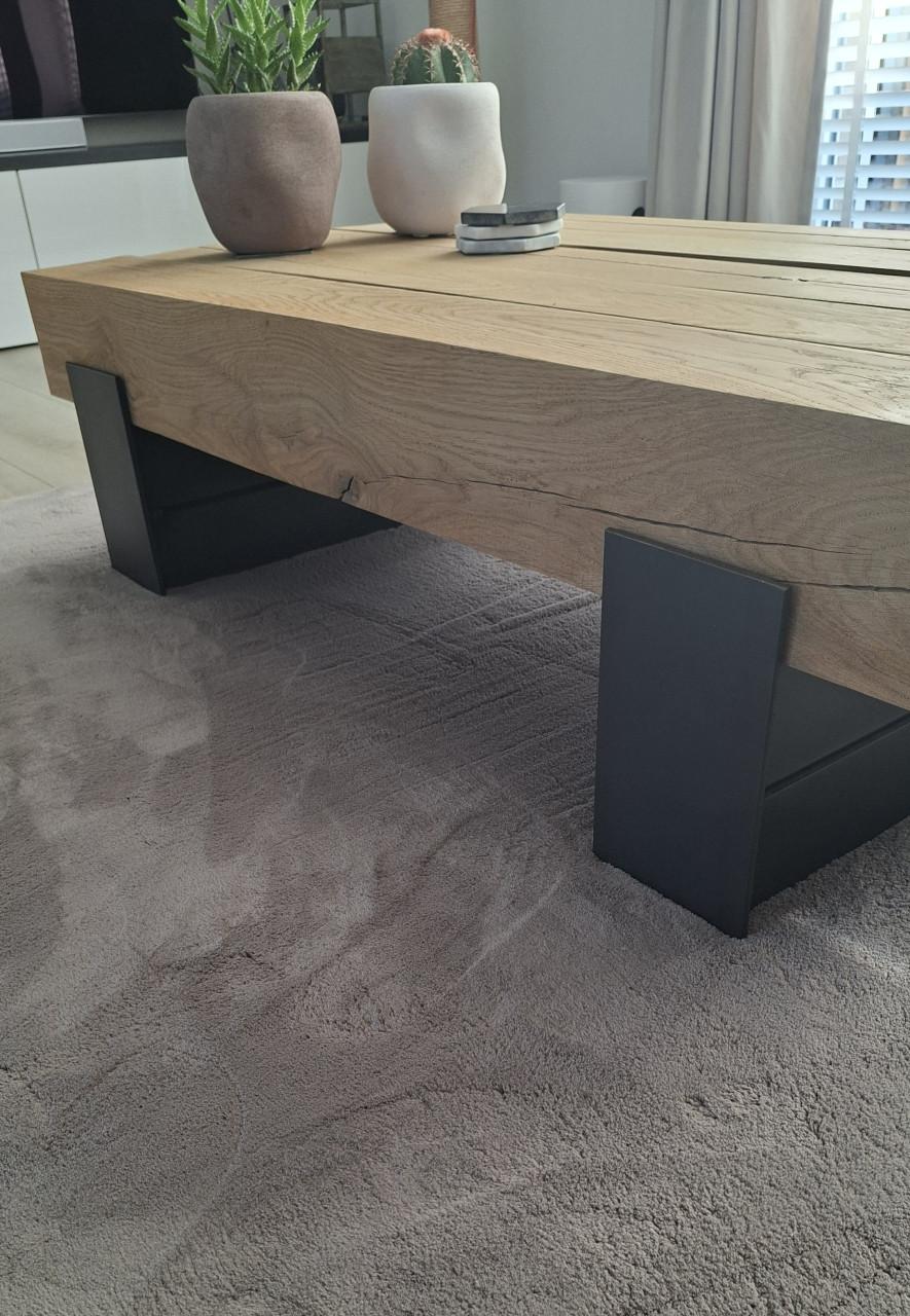 Massief eikenhouten salontafel van Table du sud