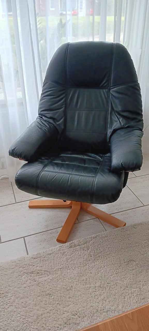 Mooie LEDEREN FAUTEUILLE / TV STOEL