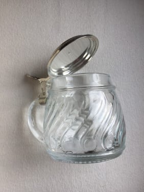 Vintage glazen bierpul