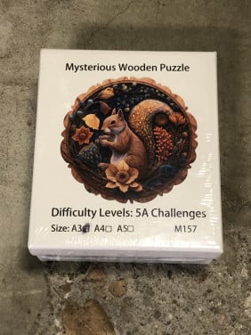 Houten puzzel : eekhoorn ( speciale dieren stukjes )