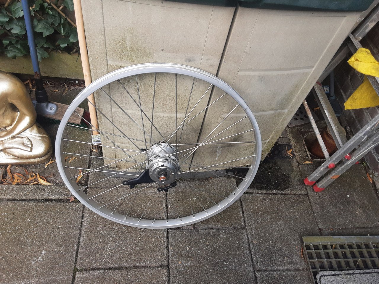 26 x 1 3/8 inch nexus achterwiel, 7 speed,rollerbrake rem
