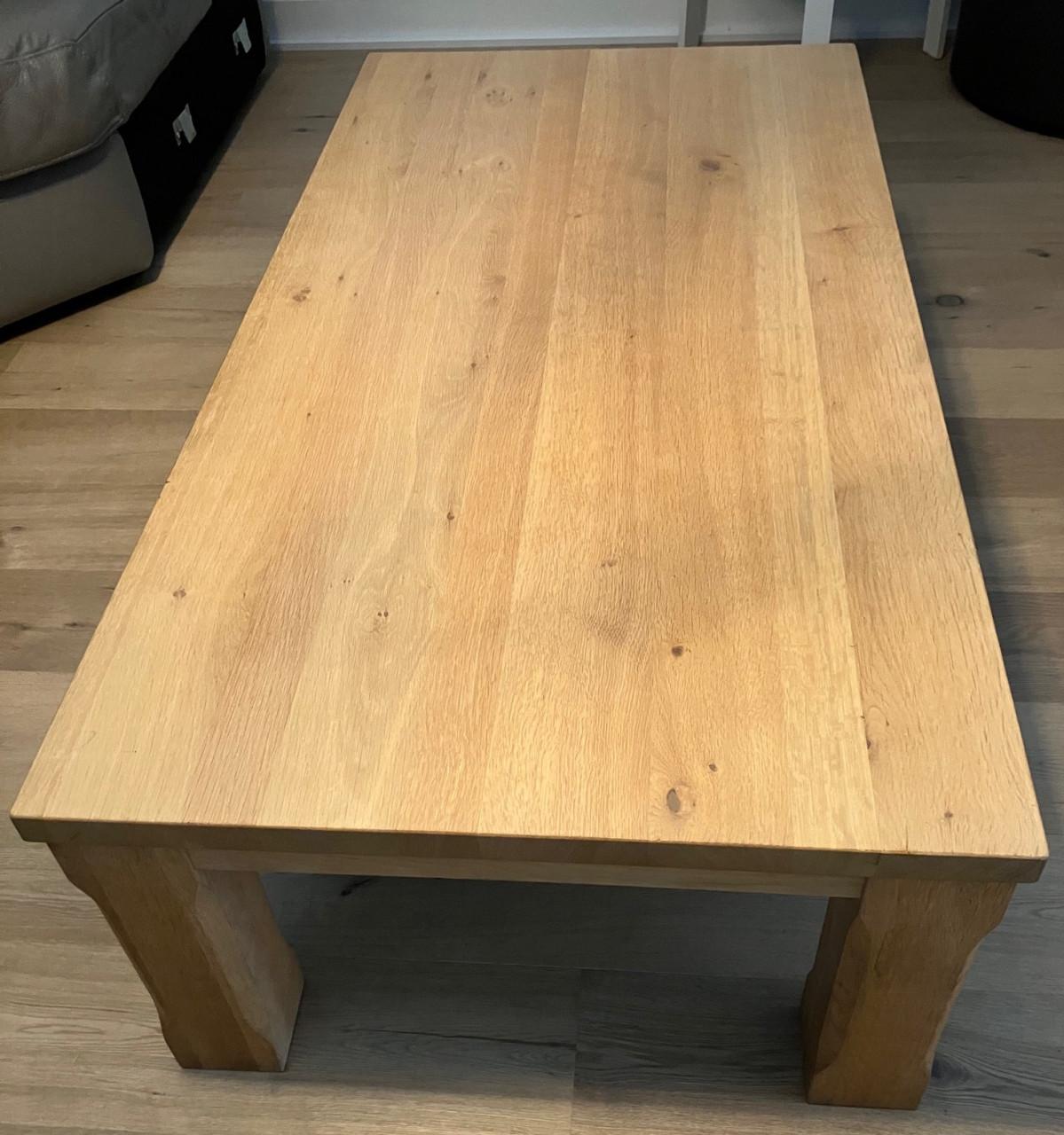 Massief eiken salon en eettafel set