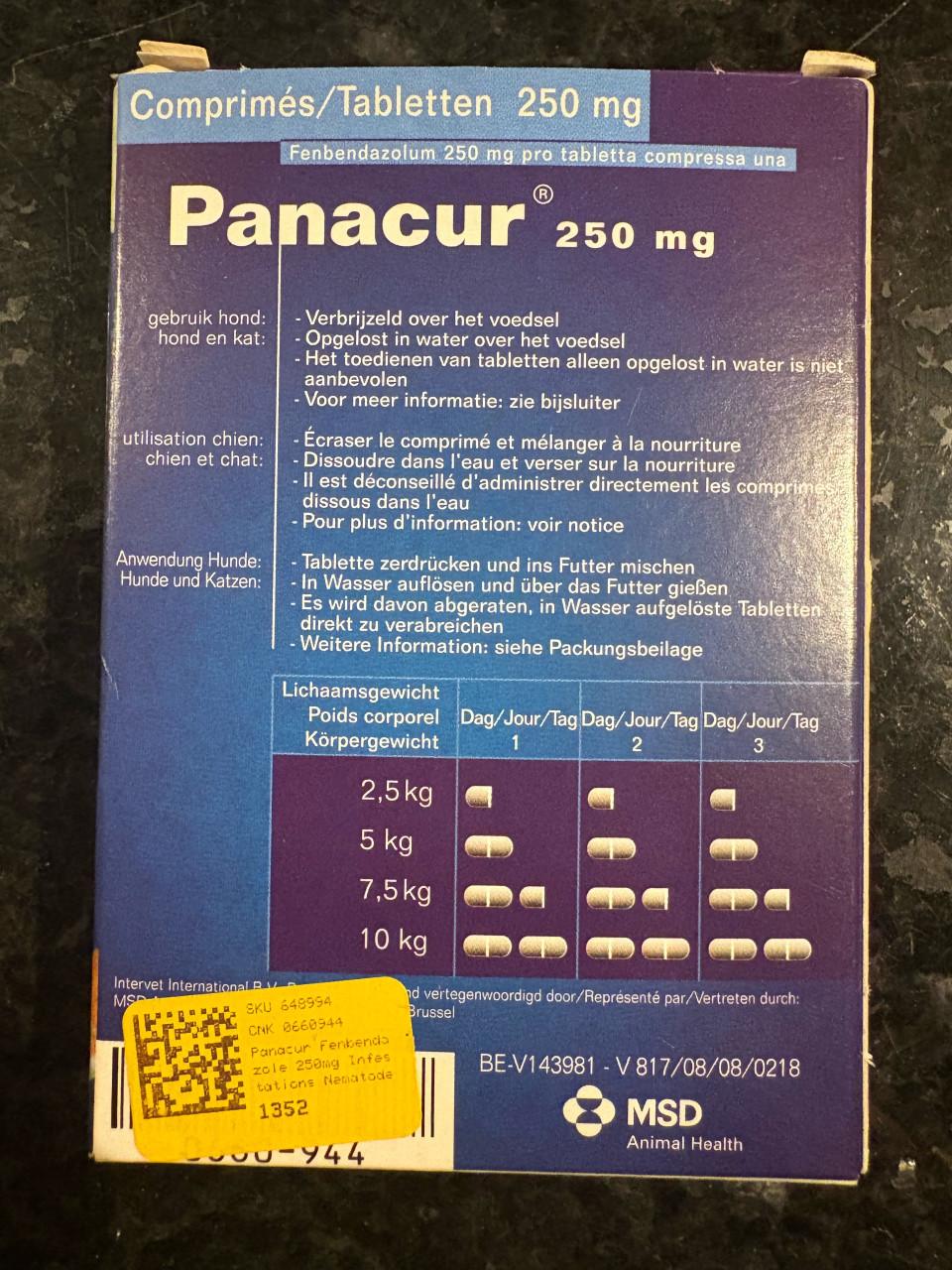 Panacur voor honden/katten