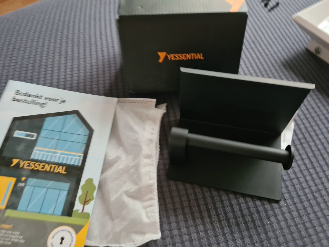 Handdoekhaakjes+toiletrolhouder zonder boren, NIEUW