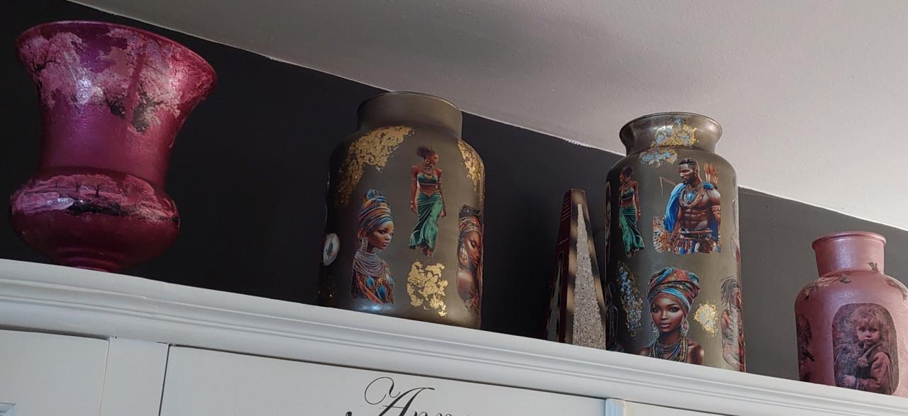 Nw Decoupage Afrikaanse vaas nr 2
