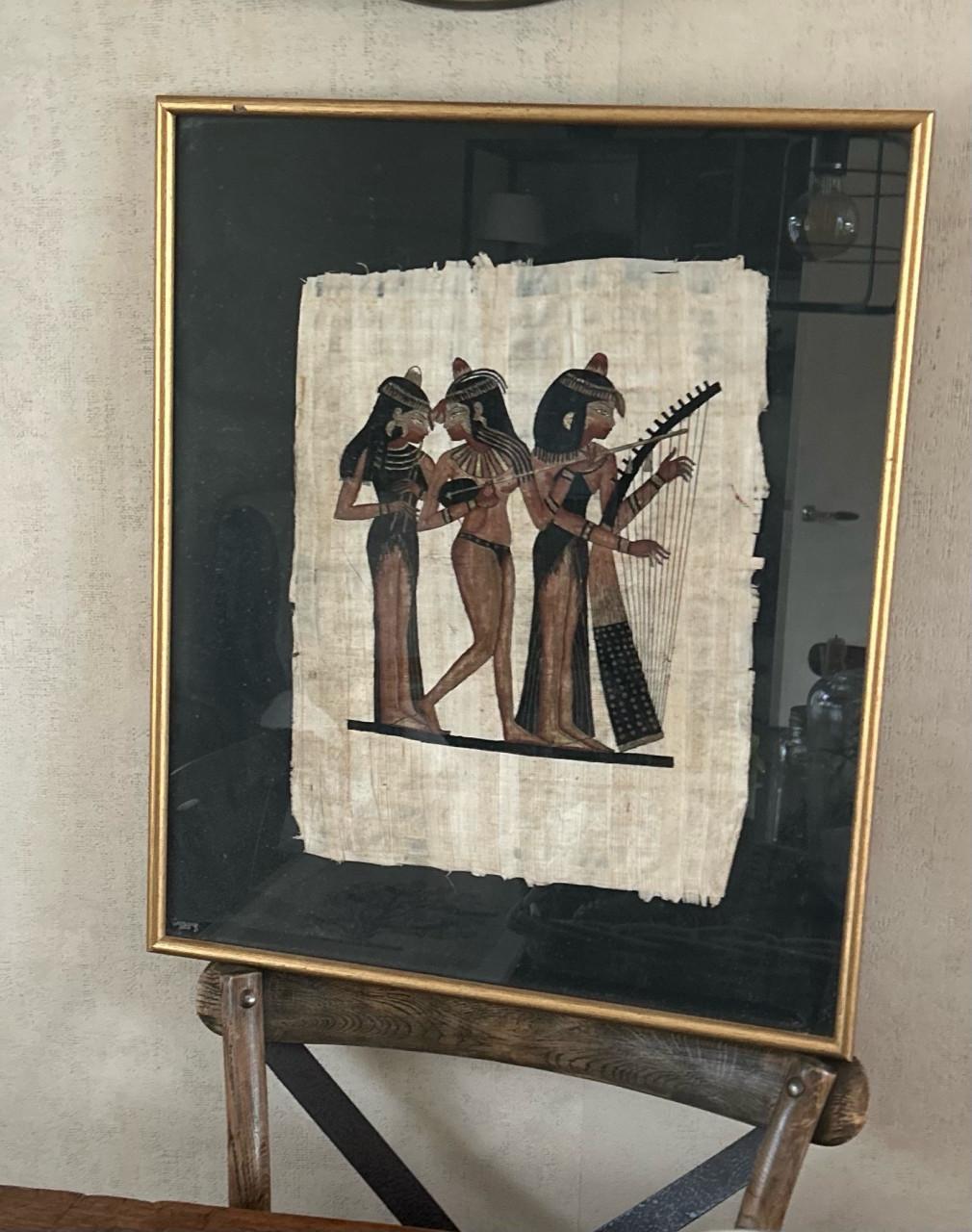 Twee originele Egyptische papyrusschilderingen – met certificaten