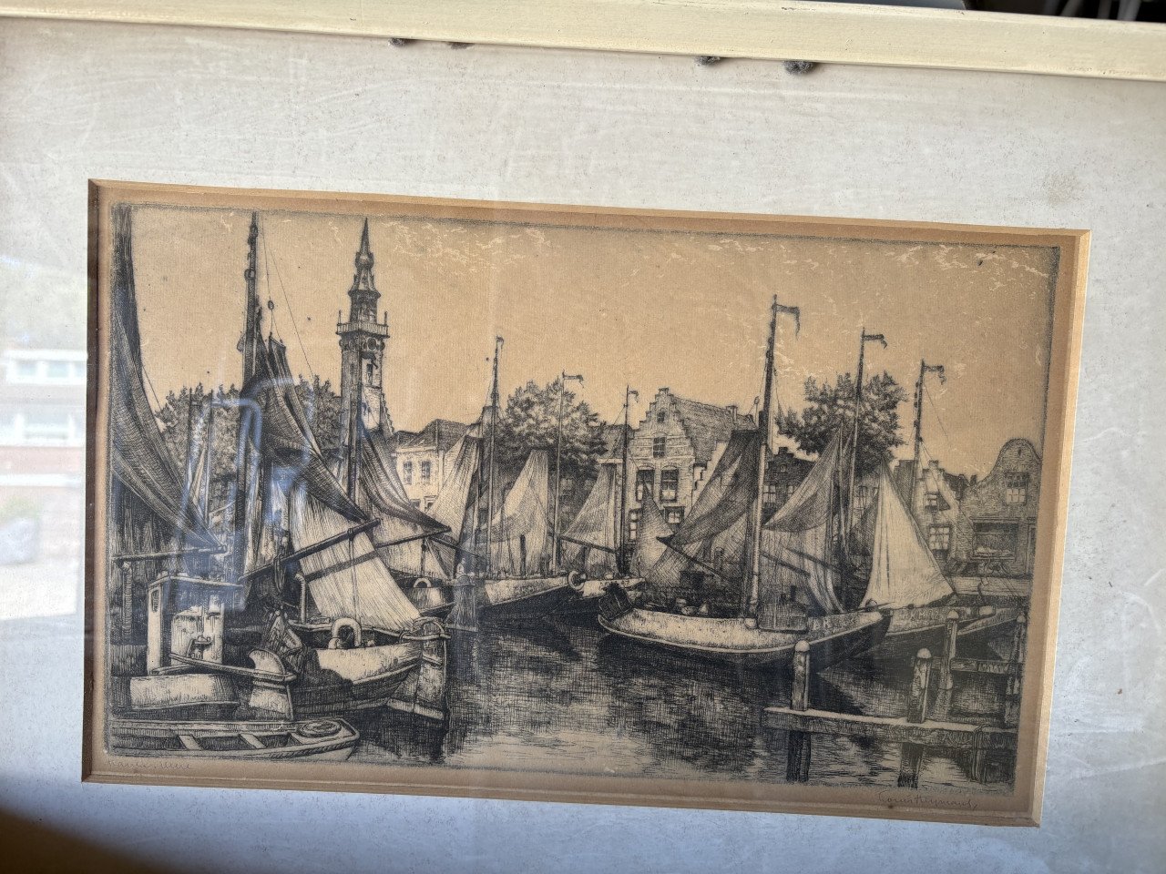 De Haven van Veere met schepen uit Arnemuiden  door Louis Heymans